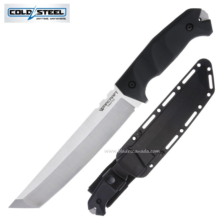 Cold Steel Warcraft Fixed Blade Knife, San Mai III Tanto, G10 Black, 13UL
