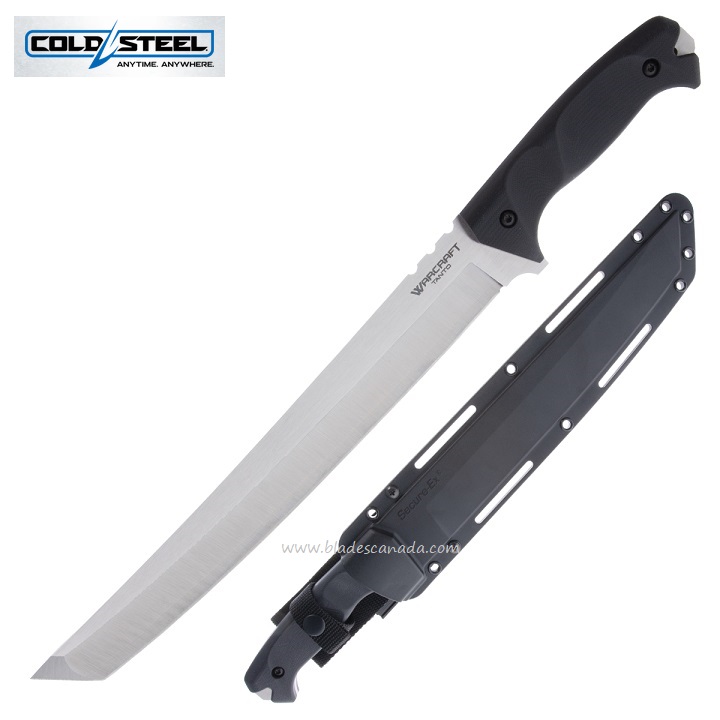 Cold Steel XL Warcraft Fixed Blade Knife, San Mai III Tanto, G10 Black, 13UXL