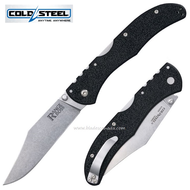 Cold Steel Range Boss Folding Knife, Black Handle, CS20KR5
