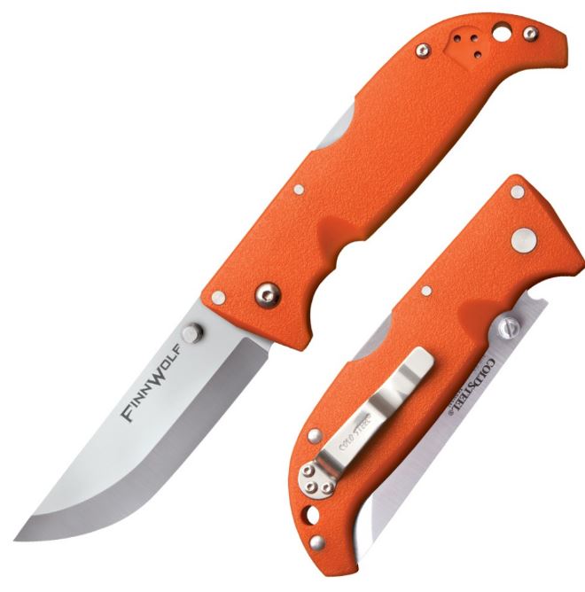 Cold Steel Finn Wolf Folding Knife, AUS 8A, Blaze Orange Handle, CS20NPJ