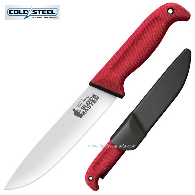 Cold Steel Tim Wells Scalper Slock Master Fixed Blade Knife, 4116 Steel, Hard Sheath, CS20VSTW