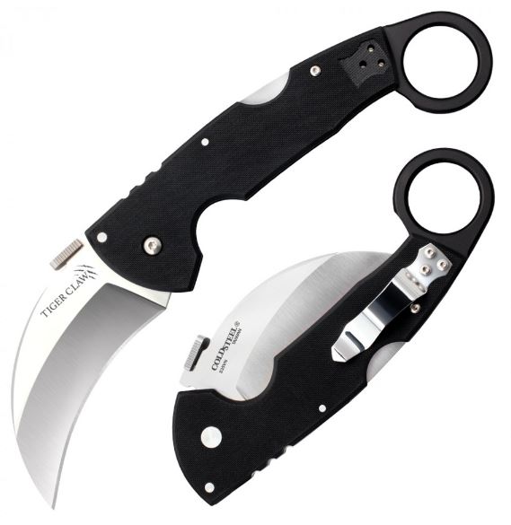 Cold Steel Tiger Claw Folding Knife, S35VN, G10 Black, 22C - Click Image to Close