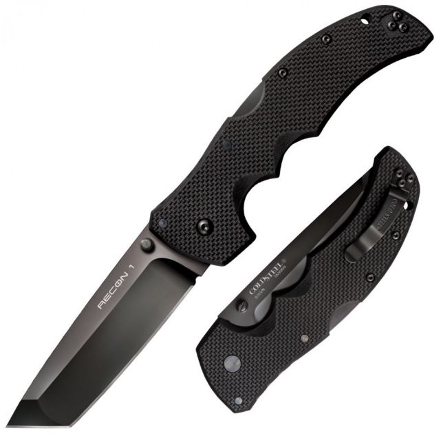 Cold Steel Recon 1 Tanto Folding Knife, S35VN, G10 Black, 27BT - Click Image to Close