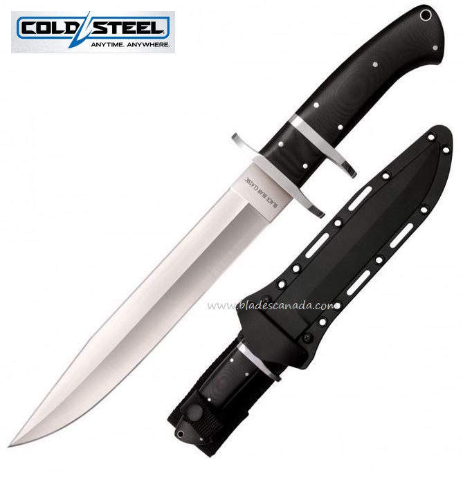 Cold Steel Knives Black Bear Classic Fixed Blade Knife, VG10 San Mai, G10 Black, Secure-Ex Sheath, CS35AR