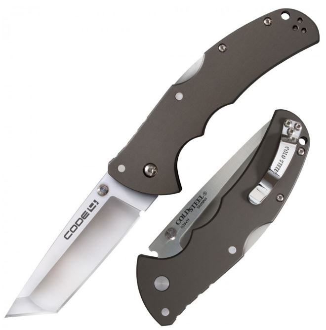 Cold Steel Code 4 Tanto Folding Knife, S35VN, Aluminum Handle, 58PT - Click Image to Close