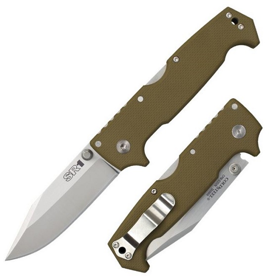 Cold Steel SR1 Heavy Duty Folding Knife, CPM S35VN, G10 OD Green, 62L - Click Image to Close
