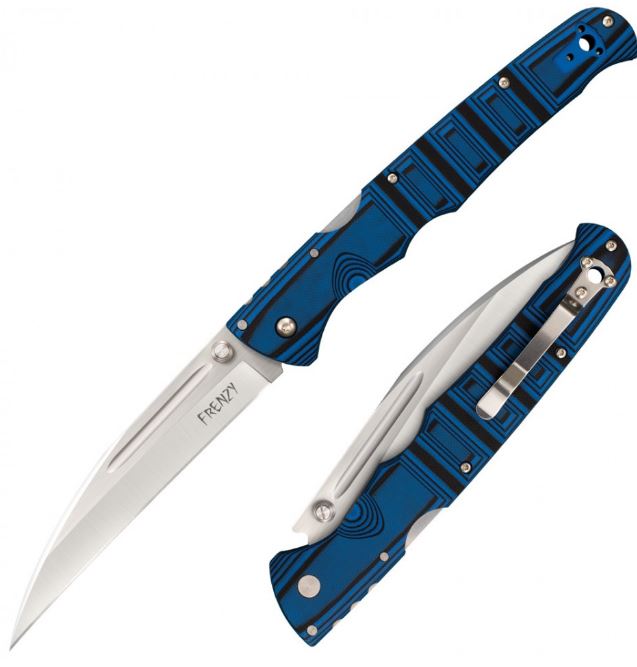 Cold Steel Frenzy II Folding Knife, S35VN, G10 Blue/Black, 62P2A - Click Image to Close