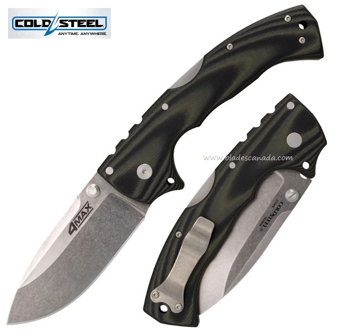 Cold Steel 4-Max Elite Folding Knife, S35VN, G10 Black/Green, CS62RMA