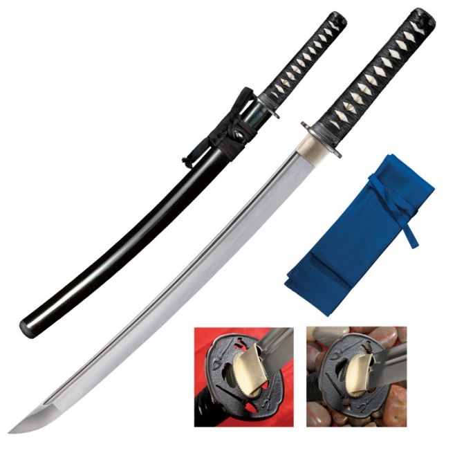 Cold Steel Warrior Wakizashi Sword, Hand-Forged, 1055 Carbon, Rayskin Handle, 88BWW