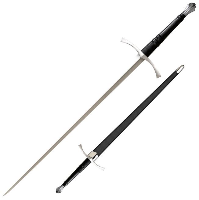Cold Steel Italian Long Sword, 1060 Carbon, Leather Handle, 88ITS