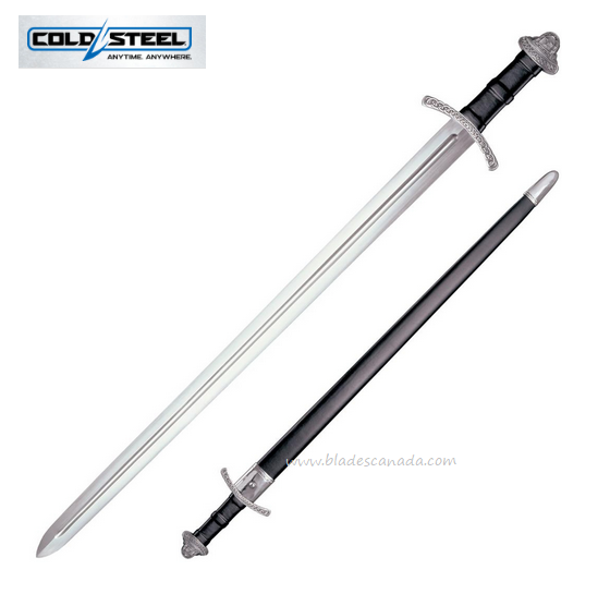 Cold Steel Viking Sword, 1060 Carbon, Leather Wrapped, Leather/Wood Scabbard, 88VS