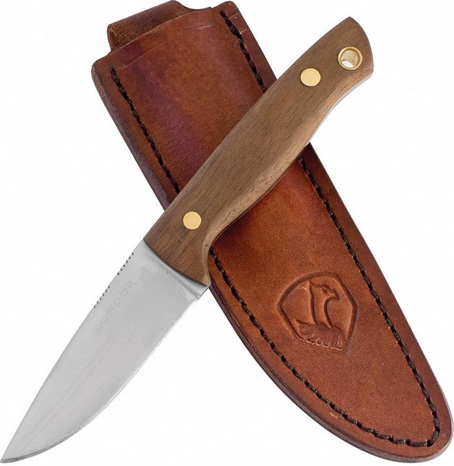 Condor Mayflower Knife, 440C, Walnut Handle, Leather Sheath, CTK150-3-4C