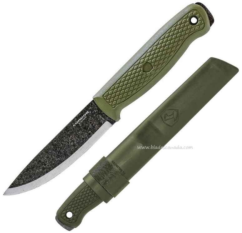 Condor Terrasaur Fixed Blade Knife, 1095 Carbon, Green Handle, CTK3943-4.1