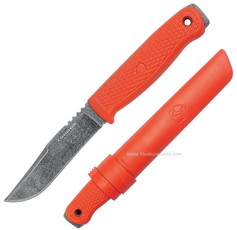 Condor Bushglider Fixed Blade Knife, 1095 Carbon Black SW, CTK3951-4.2HC
