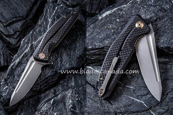 CIVIVI Statera Flipper Folding Knife, D2, G10 Black/Carbon Fiber, 901C - Click Image to Close