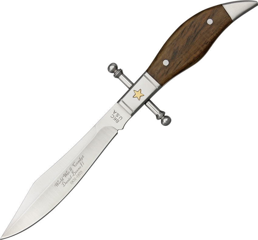 Boone Knife Co. WWII Combat Knife Replica w/Brown Leather Sheath, DB08