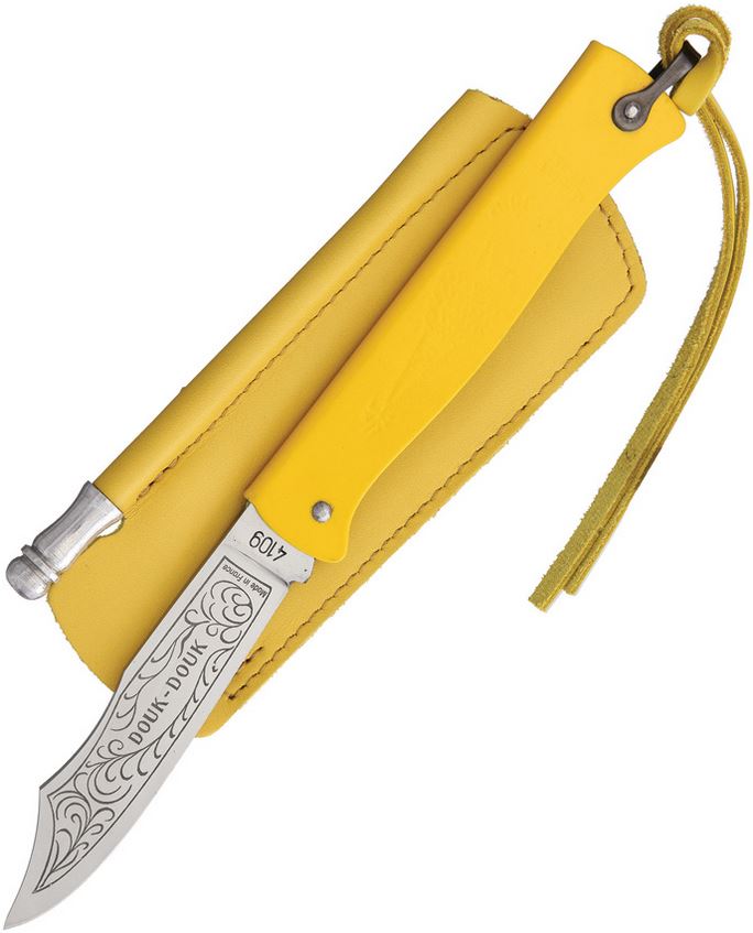 Douk-Douk 815GMCOLY Slipjoint Folding Knife, Yellow Handle, Slip Sheath, DD815GMCOLY
