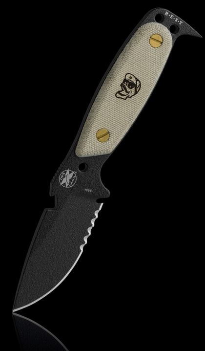 DPX Hest Original Fixed Blade Knife, 1095 Carbon, Micarta OD, Kydex Sheath, HSX102