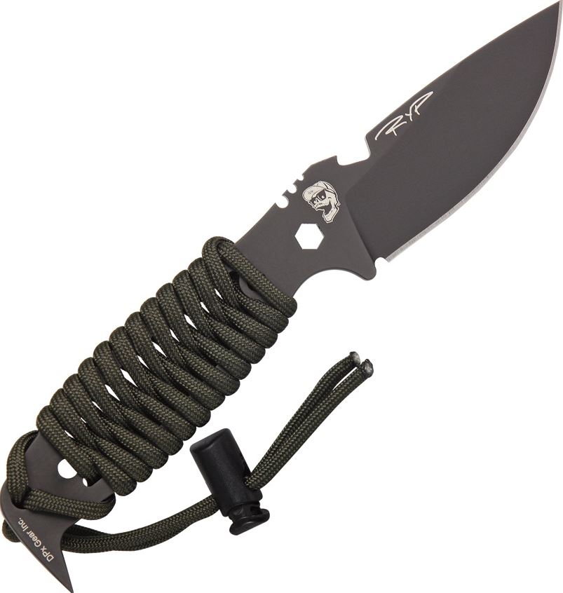 DPX HEST II Assault Fixed Blade Knife, OD Paracord, Cordura Sheath, HSX021