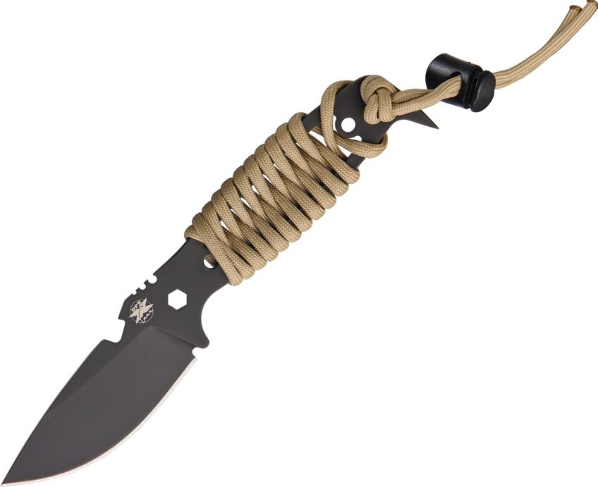 DPX HEST II Assault Fixed Blade Knife, Tan Paracord, Cordura Sheath, HSX024