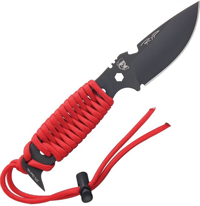 DPX HEST II Assault Fixed Blade Knife, Red Paracord, Cordura Sheath, HSX027