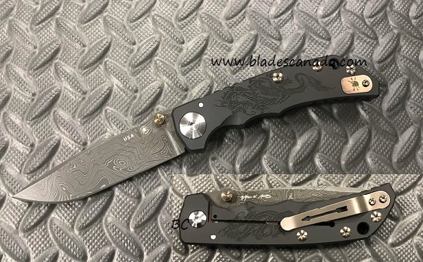 Spartan Blades Harsey Special Edition Folding Knife, Damascus - Black Dragon, SF5DragonDAM