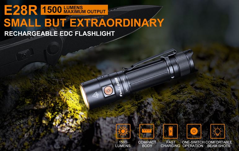 Fenix E28R Rechargeable Flashlight - 1500 Lumens