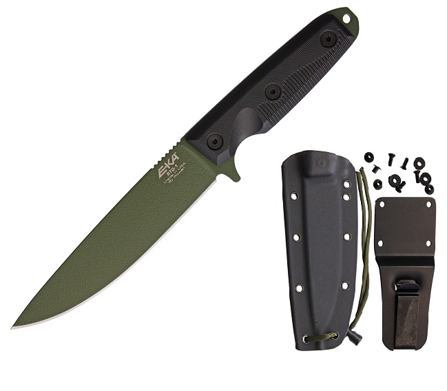 Eka Knives RTG-1 Black G-10, OD Green 1095HC Blade, Kydex Sheath EKA50170