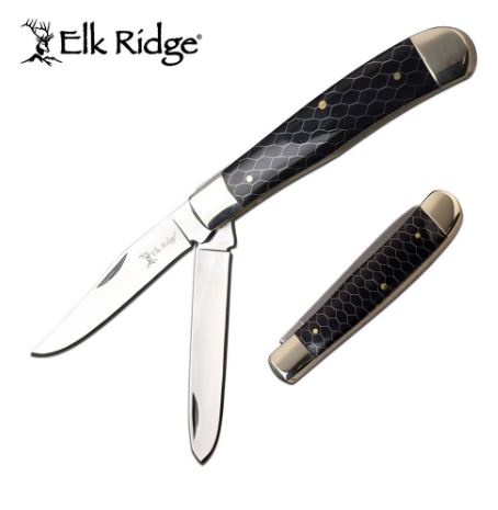 Elk Ridge ER938BK Pocket Knife- Black (Online Only)