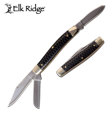 Elk Ridge ER939BK Traditional Pocket Knife- Black (Online Only)