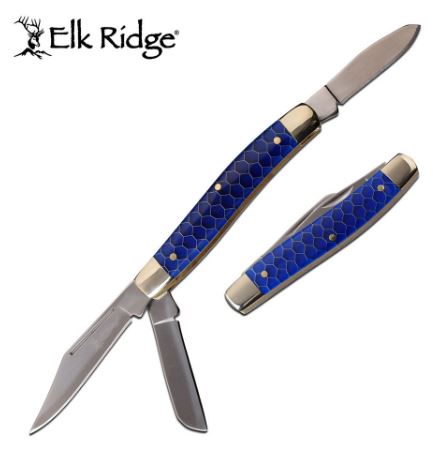 Elk Ridge ER939BL Traditional Pocket Knife- Blue (Online Only)
