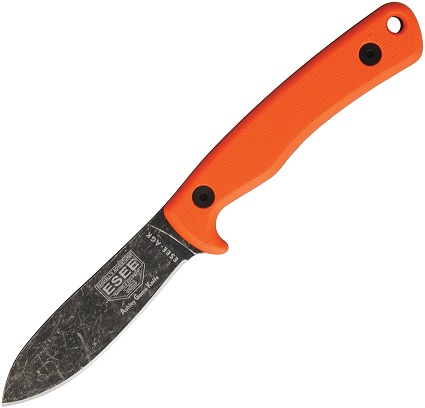 ESEE AGK Ashley Emerson Game Fixed Blade Knife, 1095 Carbon, G10 Orange, Leather Sheath, ESEEAGKOR