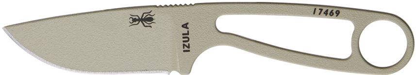 ESEE Izula Fixed Blade Knife, 1095 Carbon Desert Tan, Molded Sheath - Click Image to Close