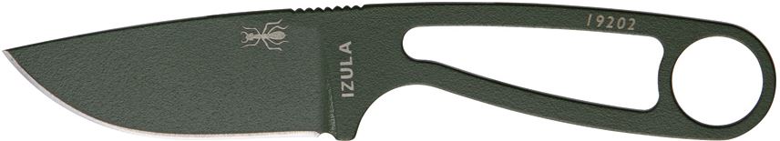 ESEE Izula Fixed Blade Knife, 1095 Carbon OD Green, Molded Sheath