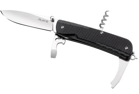 Ruike LD21-B Trekker Folding Knife/Multi-Tool, 12C27 Sandvik, G10 Black