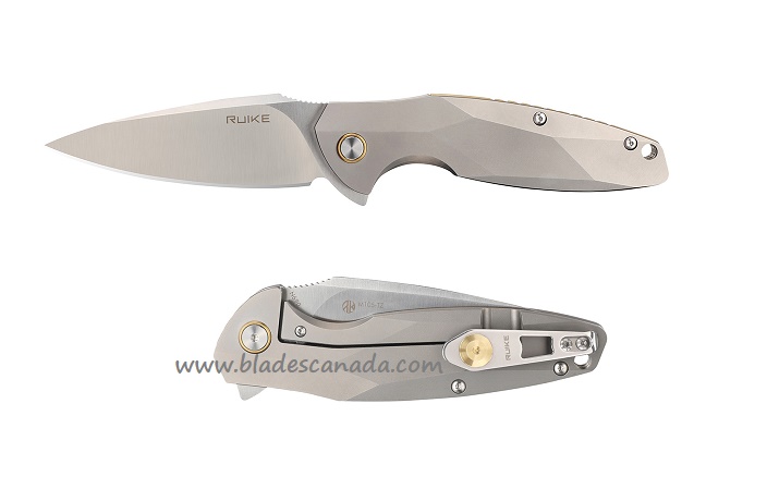 Ruike M105-TZ Flipper Framelock Knife, N690 Brush, Titanium