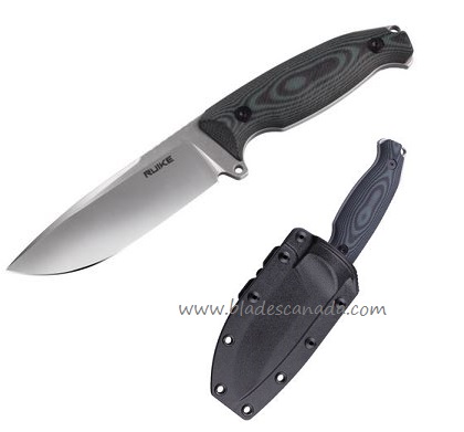 Ruike Jager Fixed Blade Knife, 14C28N Sandvik, G10 Green/Black, F118