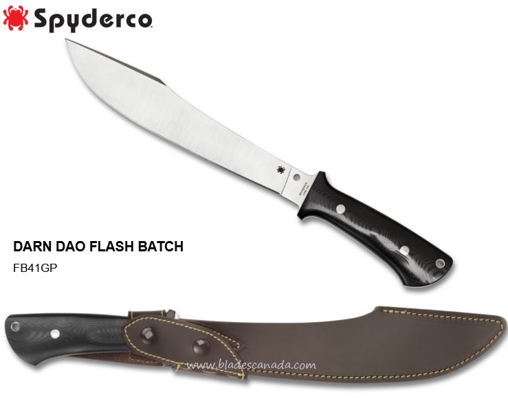 Spyderco Lum Darn Dao Fixed Blade Knife, CPM 154, G10 Black, FB41GP