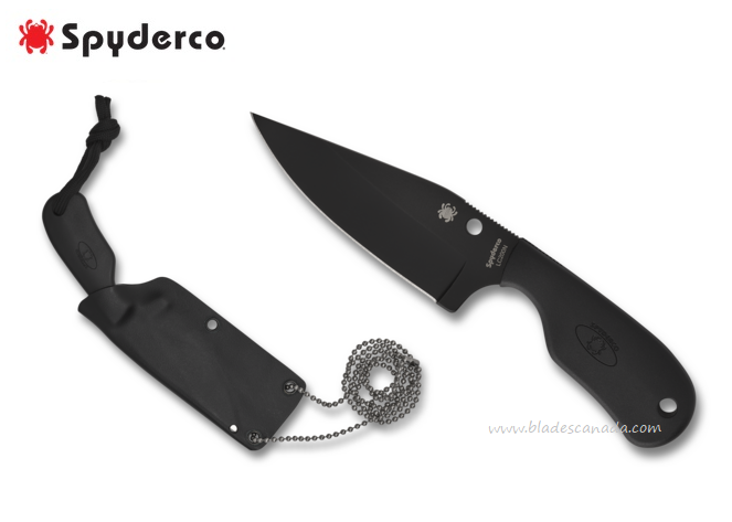 Spyderco Subway Bowie Fixed Blade Knife, LC200N Black, FRN Black, FB48PBBK