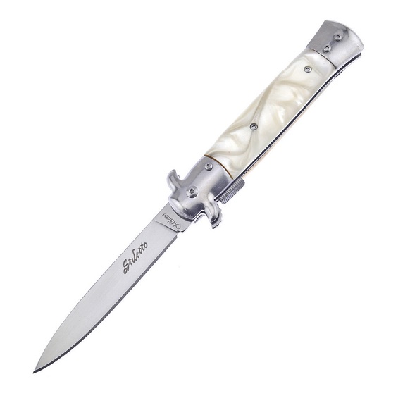 Frost Cutlery Italian Stiletto Milano ISM-001CI Cracked Ice - Assisted Opening