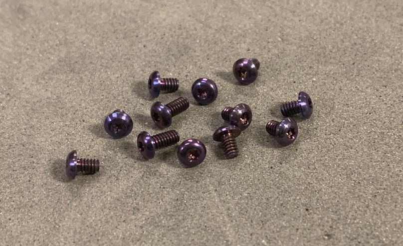 Flytanium Benchmade Bugout Body Screws, Grade 5 Titanium Purple, FLY592P