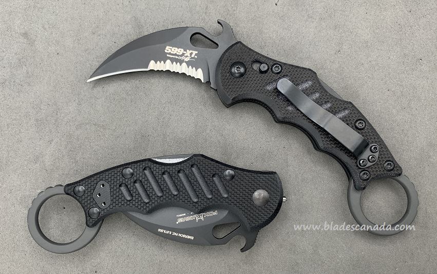 Fox Italy Karambit Folding Knife, Wave Opening, N690, G10 Black, FX-599XTS