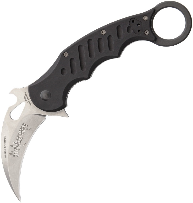 Fox Italy Karambit Flipper Folding Knife, Wave Opening, N690Co, Aluminum Black, FX-478BSW