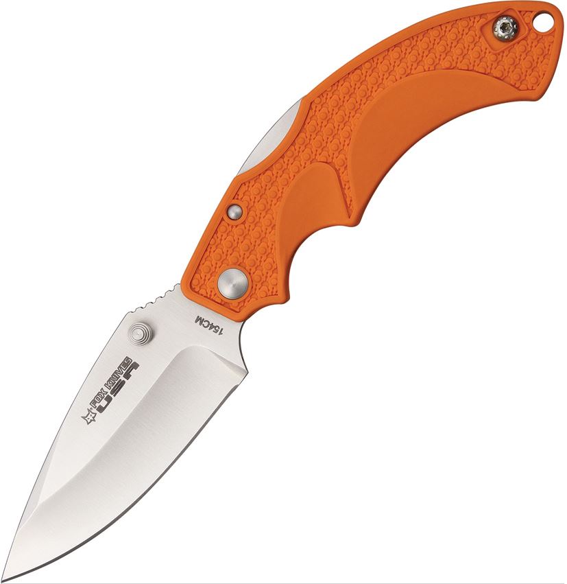 Fox USA Forza Folding Knife, 154CM Sheepsfoot, FRN Orange, FoxFRZSPOR