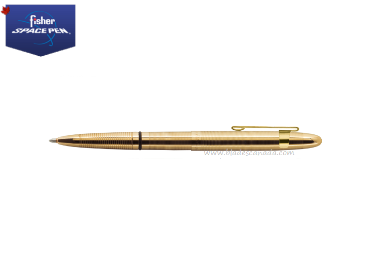 Fisher Space Pen Bullet Pen, Lacquered Brass with Clip, FP400GGCL