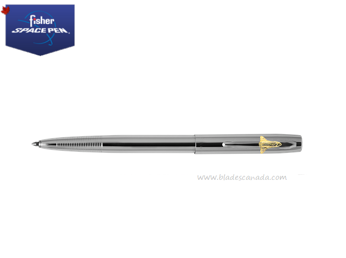 Fisher Space Pen Cap-O-Matic Pen, Chrome with Shuttle Emblem, FPM4CSH