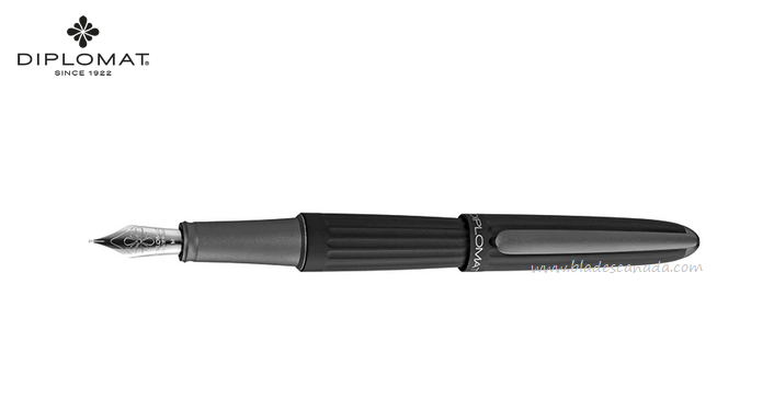 Diplomat Aero Fountain Pen, Medium Aluminum Black, 40301025