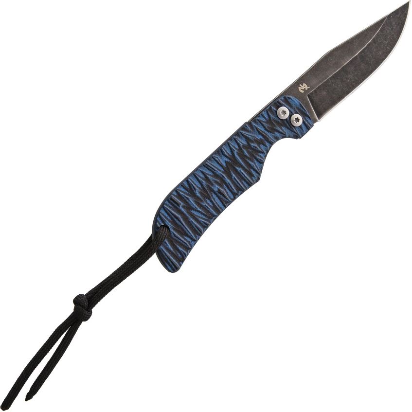 Fred Perrin Folding Neck Knife, 440C, G10 Blue/Black, PBG10B