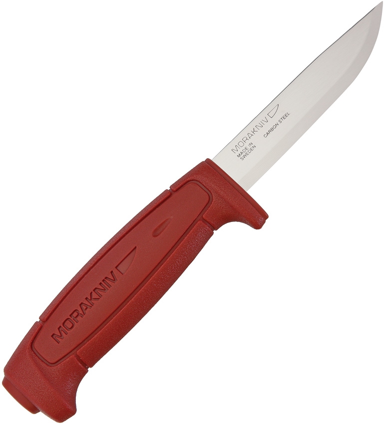 Mora Basic 511 Fixed Blade Knife, Carbon Steel, Red Handle, 01502