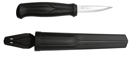 Morakniv Wood Carving Basic Fixed Blade Knife, Stainless, Black, 12658